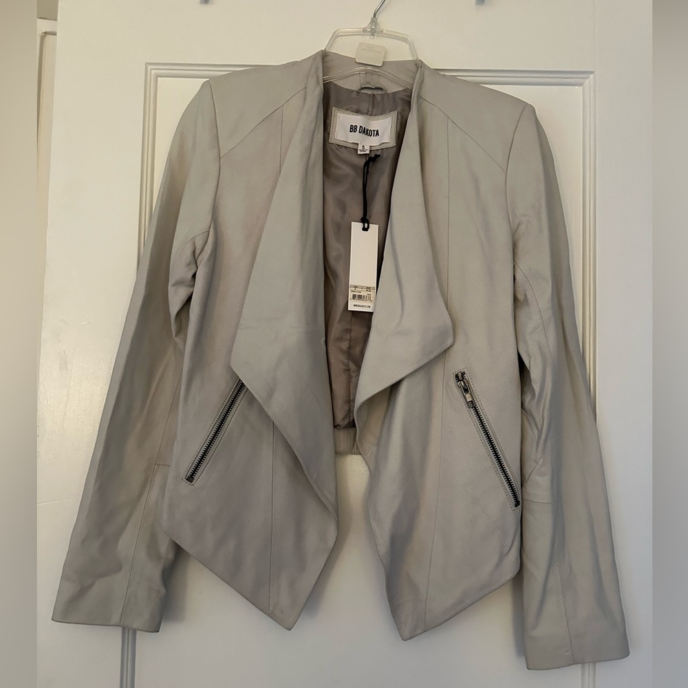 BB Dakota Leather Jacket Size S Blue Grey Frost color
